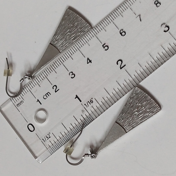 Amos Pewter Horizon Earrings Shepherd Hook Earrings - Picture 3 of 5